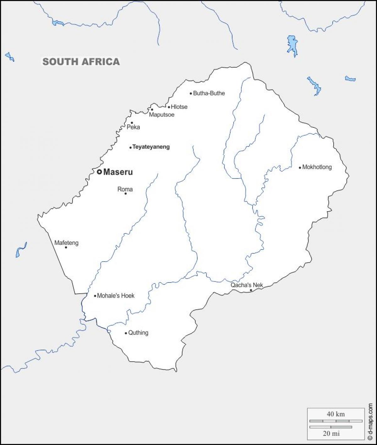 map of maputsoe Lesotho