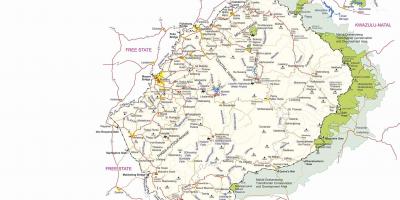 Map of Lesotho border posts