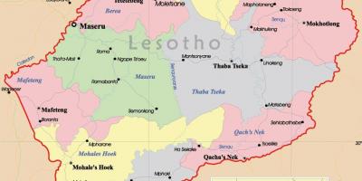 The map of Lesotho