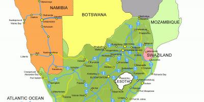 Map of Lesotho and south africa