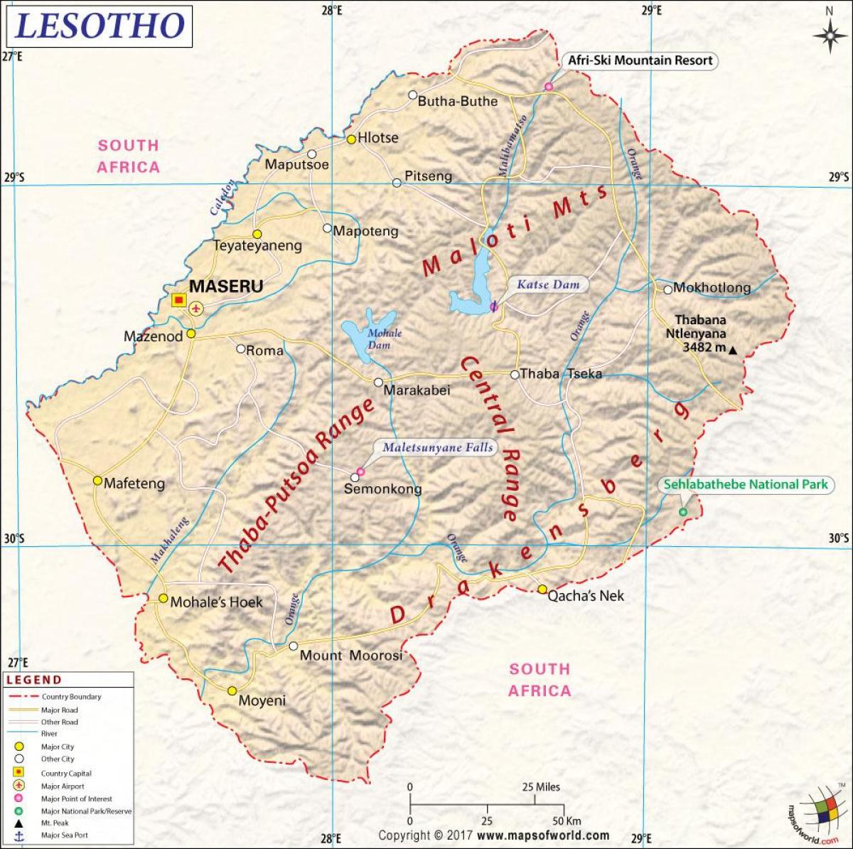 Lesotho map pictures